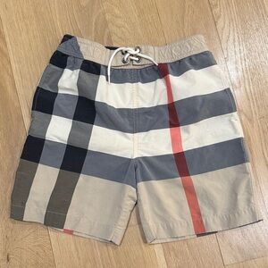 Burberry AUTHENTIC Checkered Swim Shorts - Beige, Black, Red Sz 10Y